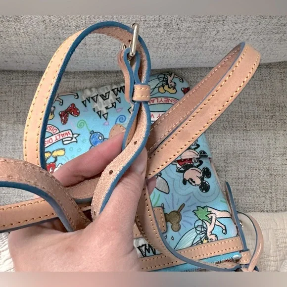 Dooney & Bourke Disney Sketch Mickey Mouse Crossbody Bag - Blue & Tan excellent - Picture 9 of 12